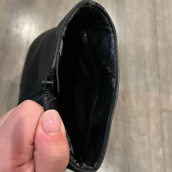 Nine West Edytheo Black Leather Platform Heeled Ankle Booties - Picture 7 of 7